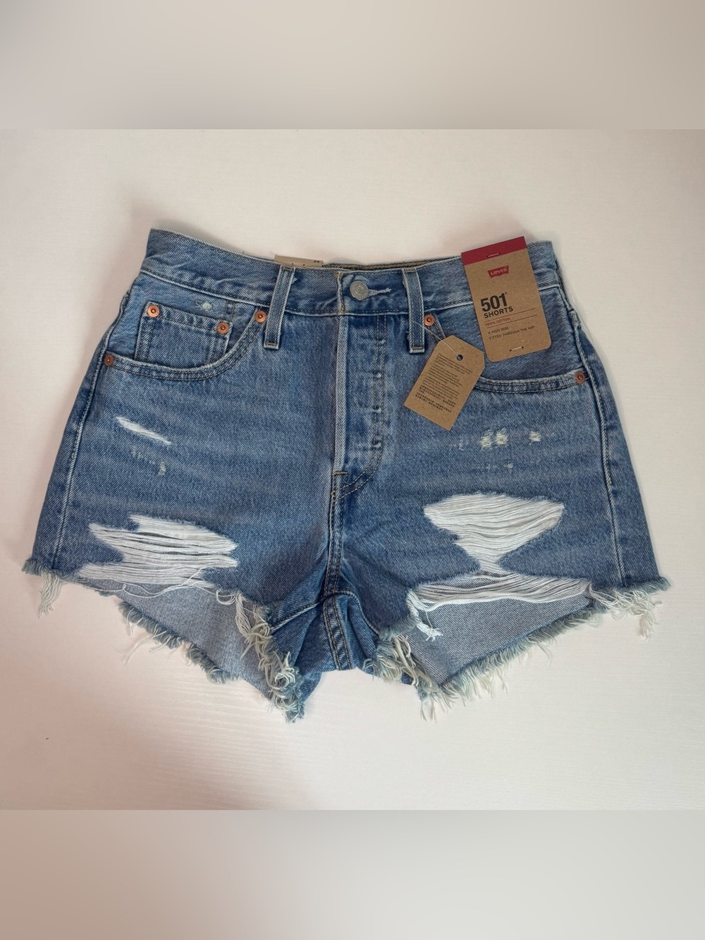 Levi’s 501 Original High Rise Jean Shorts Women’s Size 25 100% Cotton New